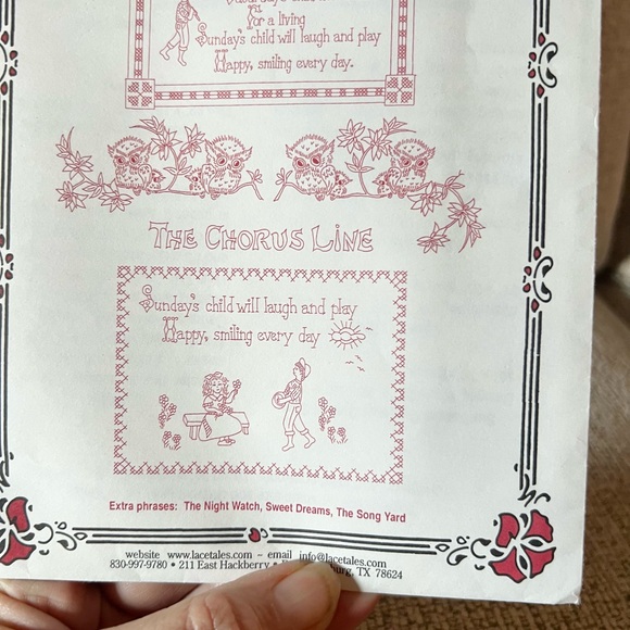 Lace Tales Red Work Embroidery Pattern - Picture 3 of 4
